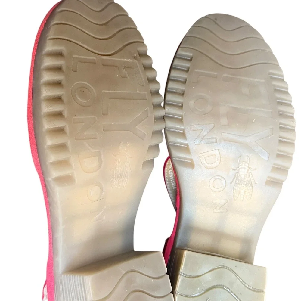 Fly London Wako Shoes Mary Jane Women 36 US 5.5 Red‎ P501144007 Wedge Retro Boho